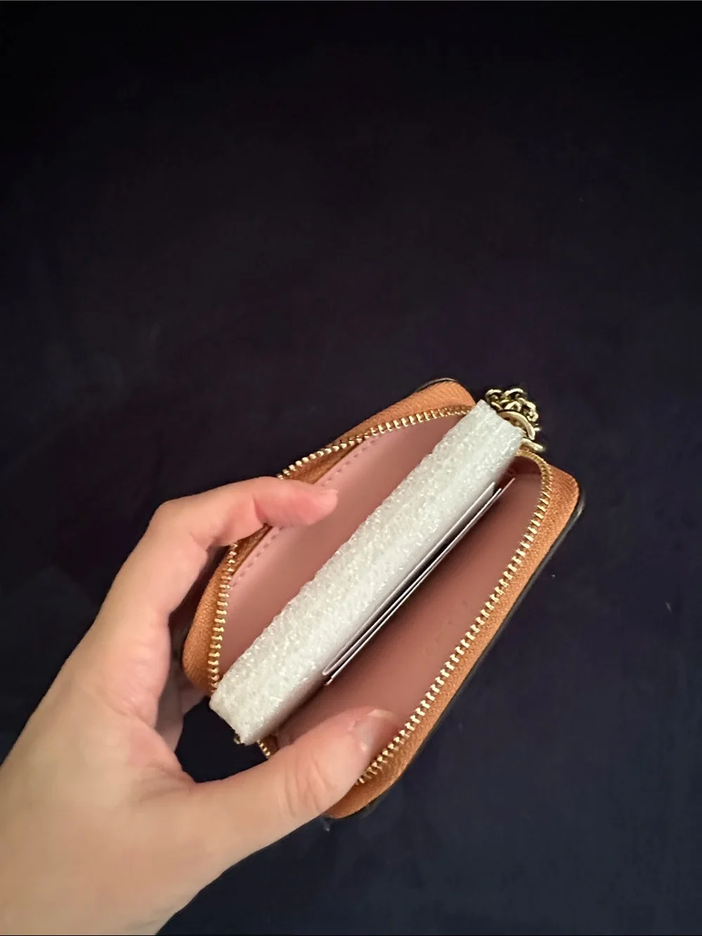 Coach Powder Pink Chain ID Card Holder